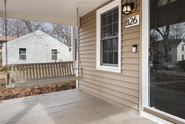 wooden deck with a porch