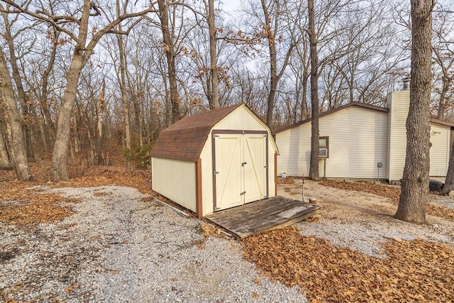 view of shed