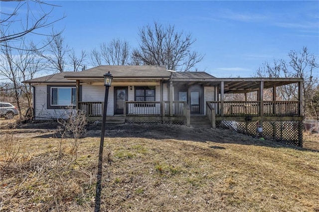 view of front of property with covered porch