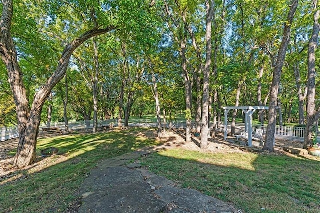 view of yard with fence