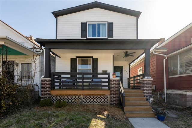 view of front of home featuring covered porch