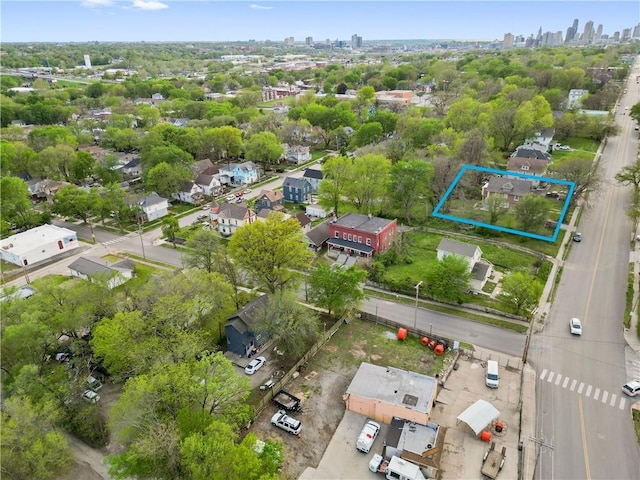 aerial view with a view of city