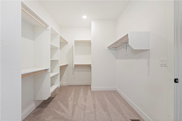 spacious closet with carpet flooring