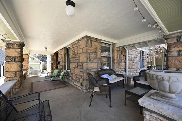 view of patio with an outdoor hangout area