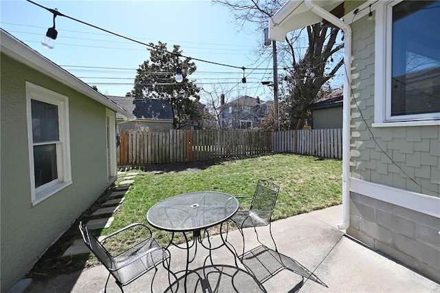 view of patio with a fenced backyard