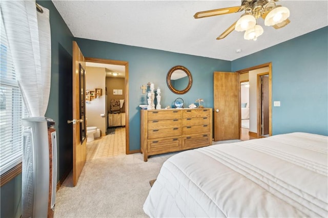 bedroom featuring carpet floors and ceiling fan