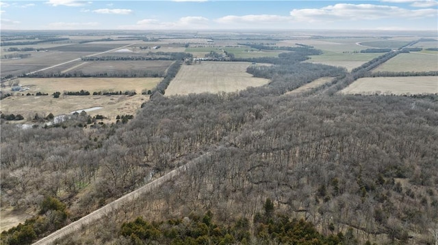 aerial view featuring a rural view