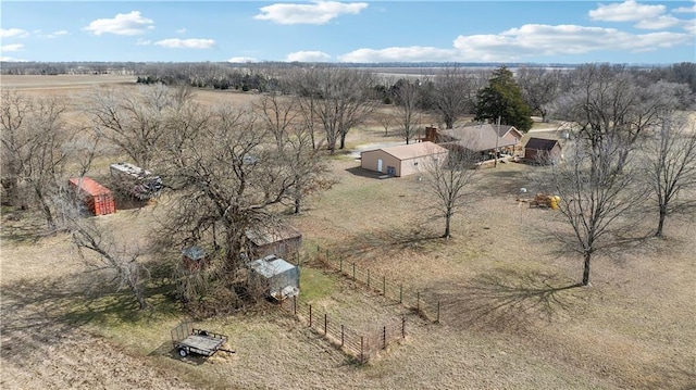 bird's eye view with a rural view