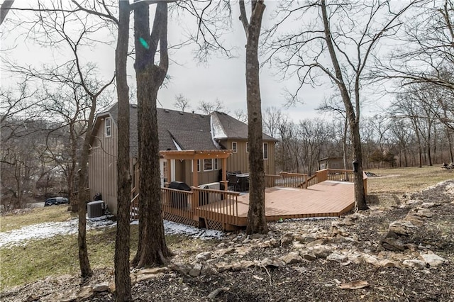 view of yard featuring a deck