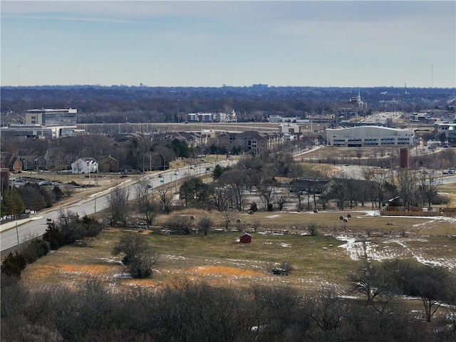 drone / aerial view with a rural view