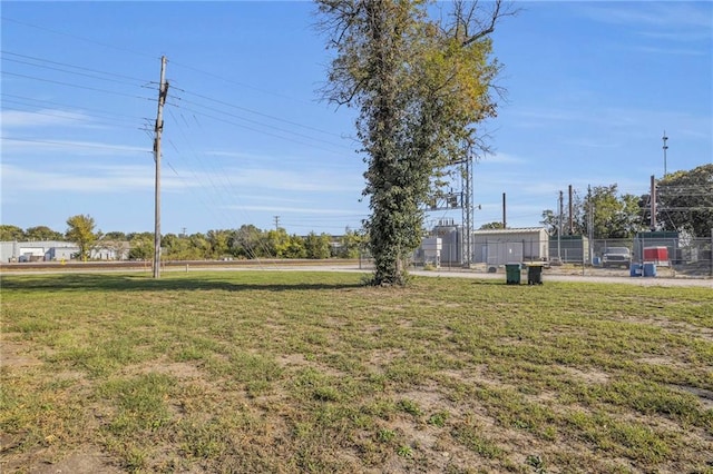 view of yard with fence