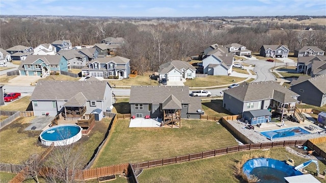 drone / aerial view with a residential view