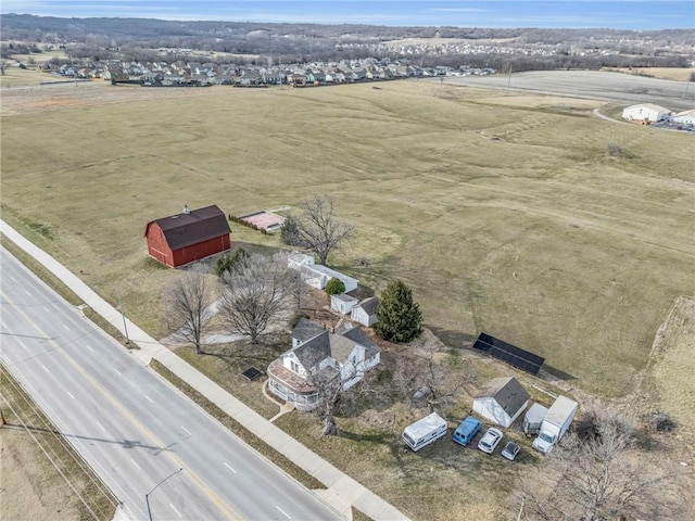 drone / aerial view featuring a rural view