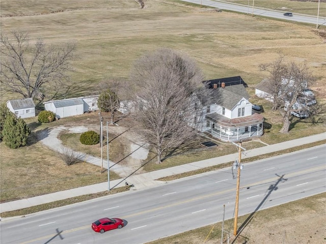 aerial view with a rural view