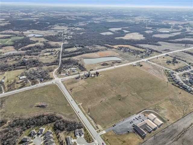 bird's eye view with a rural view