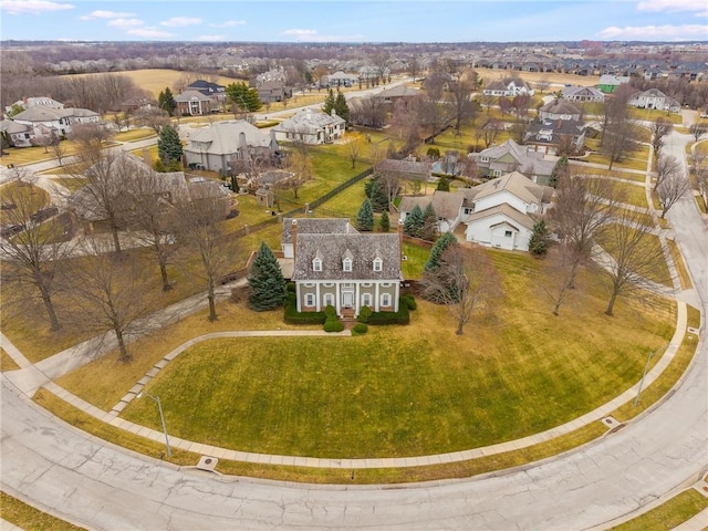 drone / aerial view with a residential view