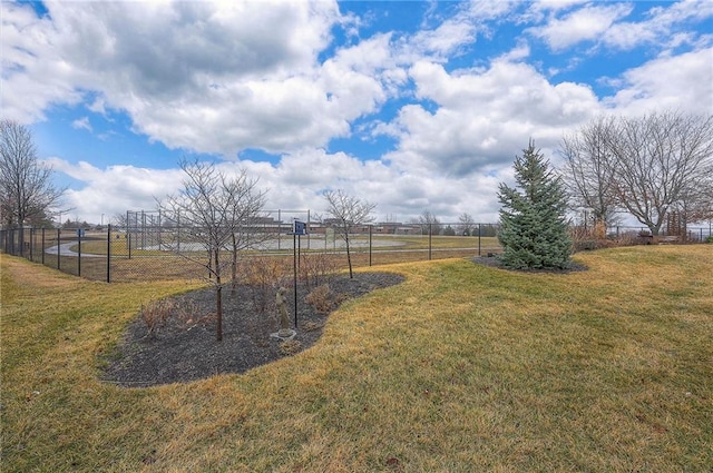 view of yard with fence