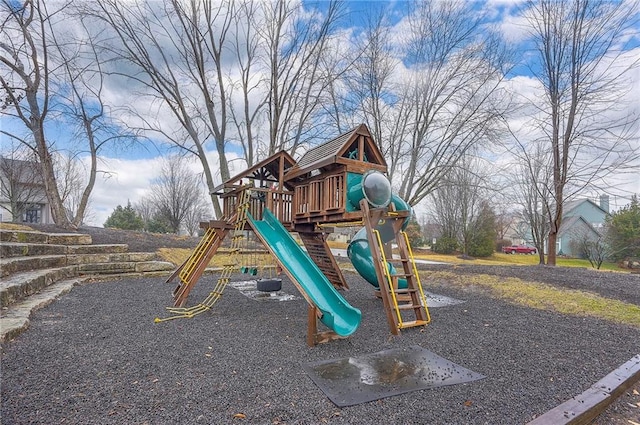 view of community jungle gym