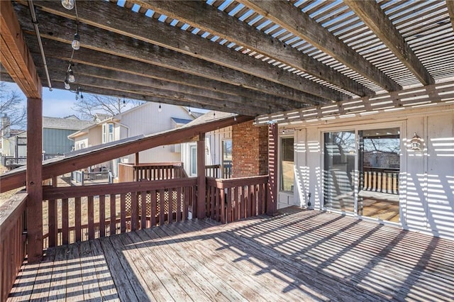 deck featuring a pergola