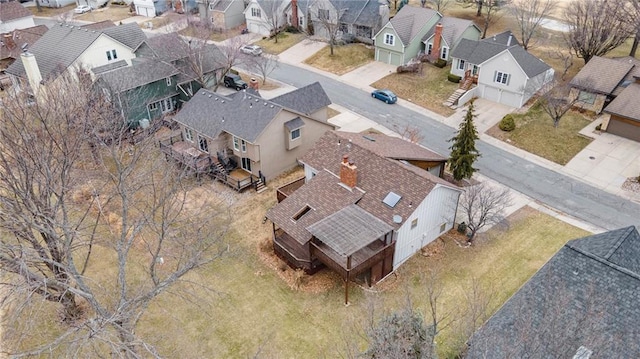 bird's eye view with a residential view