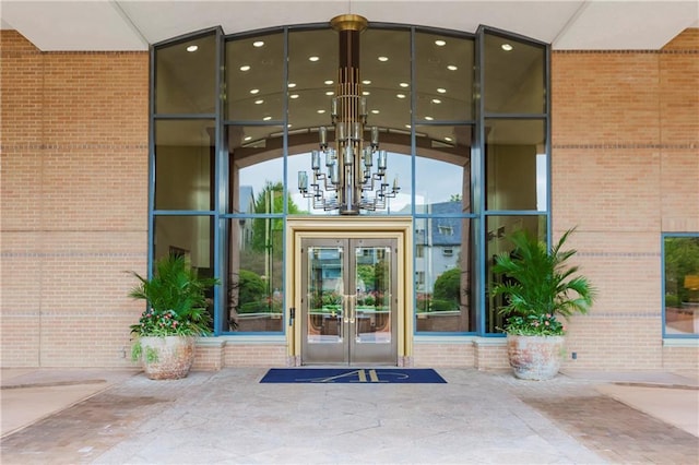 entrance to property with french doors