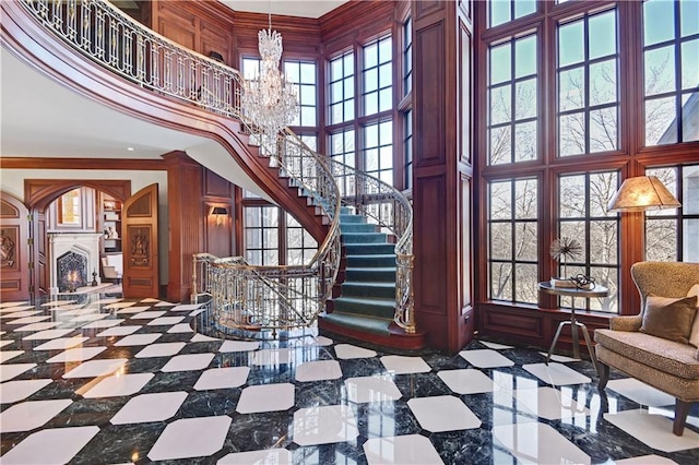 building lobby featuring stairway