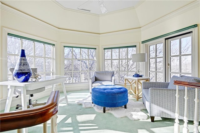 sunroom with french doors