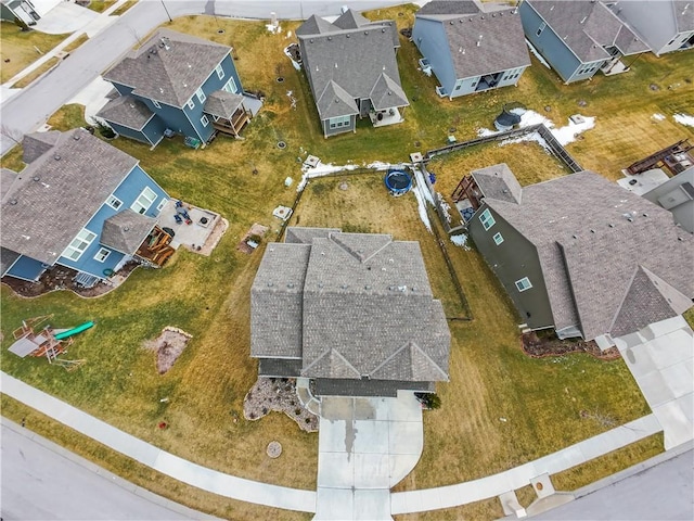 drone / aerial view with a residential view