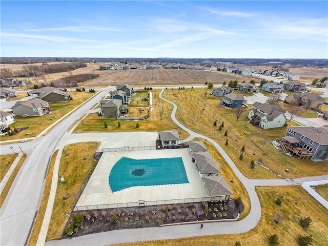 bird's eye view with a residential view