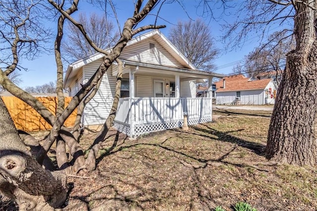 exterior space featuring covered porch