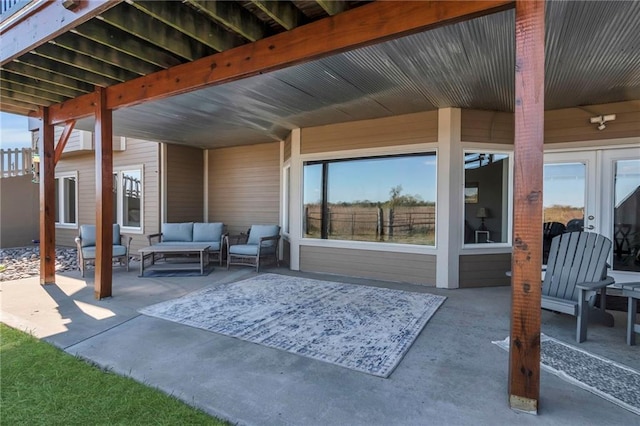 view of patio / terrace featuring an outdoor living space