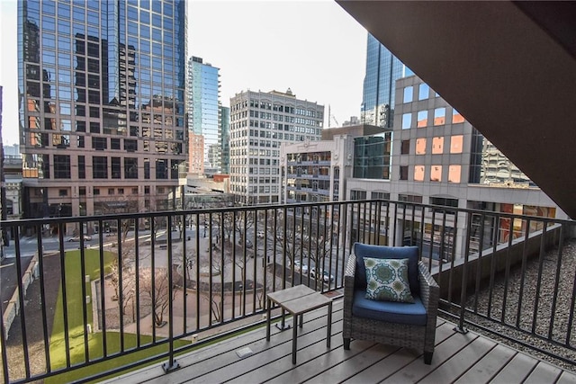 balcony with a city view