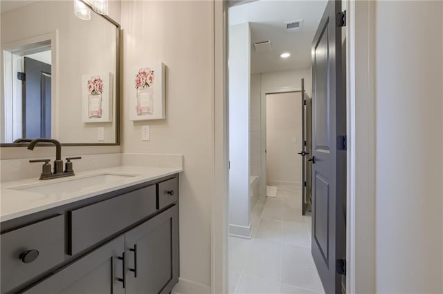 12455 N Arbor Way, Platte City, MO 64079 - full bathroom with vanity, tile patterned flooring, and a tub