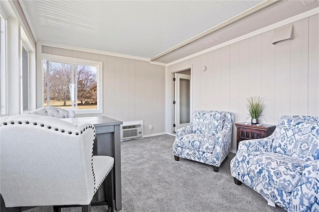 interior space with an AC wall unit