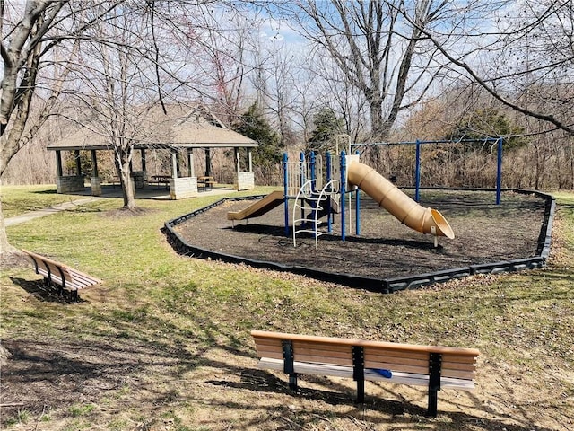 community playground featuring a gazebo