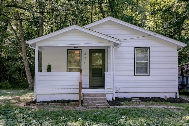 bungalow featuring a porch