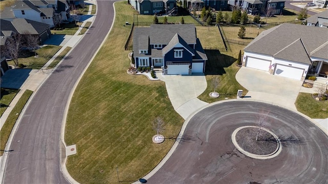 aerial view with a residential view