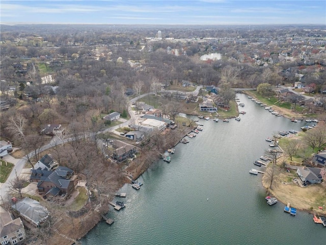 756 NW S Shore Dr, Lake Waukomis, MO 64151 - view of property location with a large body of water and nearby suburban area