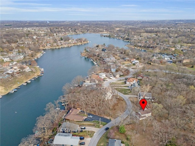 756 NW S Shore Dr, Lake Waukomis, MO 64151 - view of property location with a large body of water and nearby suburban area