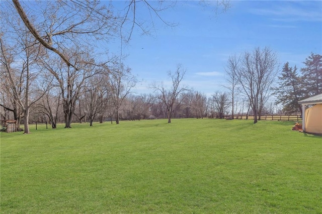 view of yard with fence