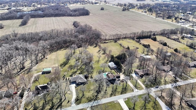 bird's eye view featuring a rural view