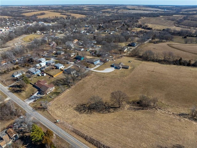 drone / aerial view featuring a rural view