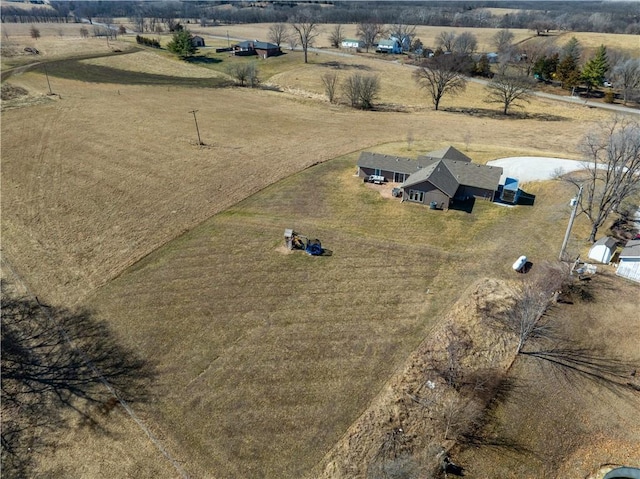 drone / aerial view featuring a rural view