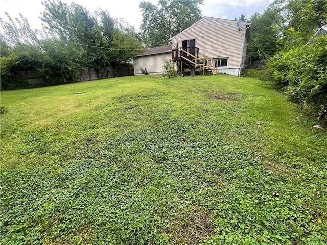 view of yard with fence