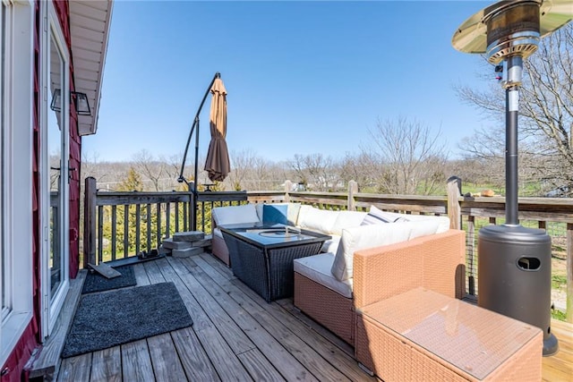 deck featuring an outdoor hangout area