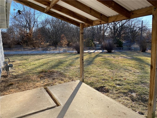 view of yard featuring a fenced backyard and a patio