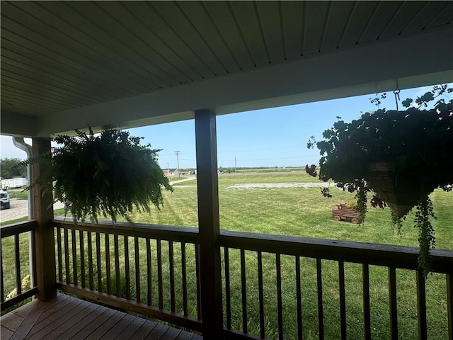 deck with a lawn