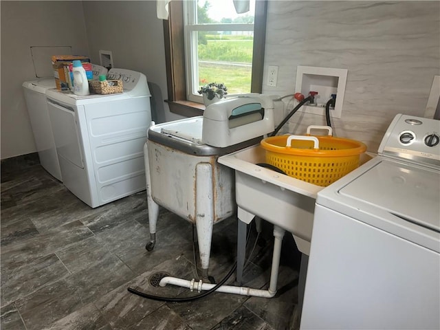 laundry area featuring washer and dryer