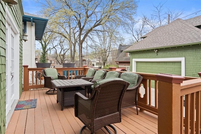 3820 Virginia Ave, Kansas City, MO 64109 - wooden terrace with outdoor dining space