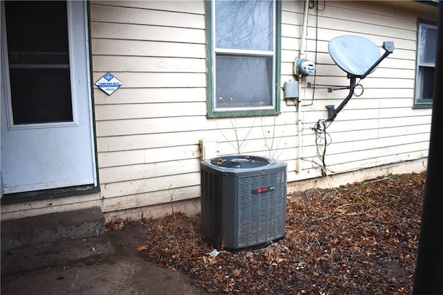 details with electric meter and central AC unit